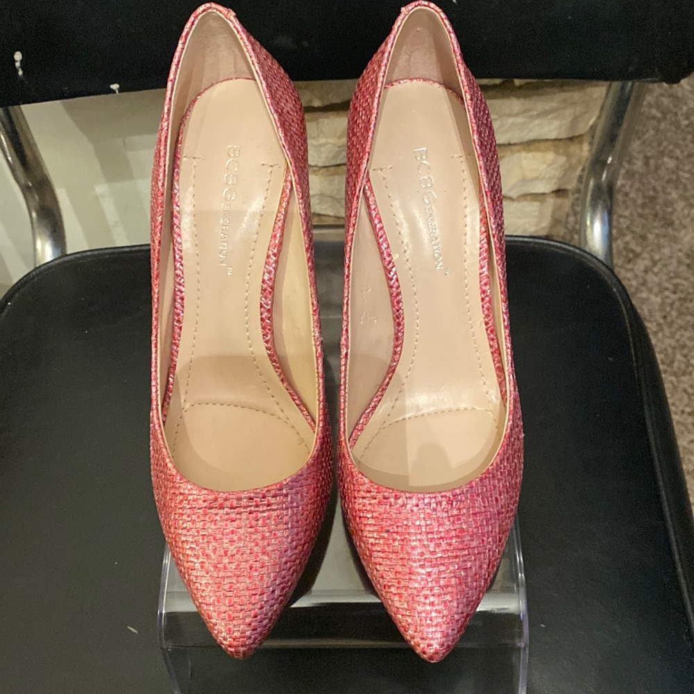 BCBGeneration Pink Woven print Pumps